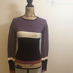 Final Sale - purple color block light sweater